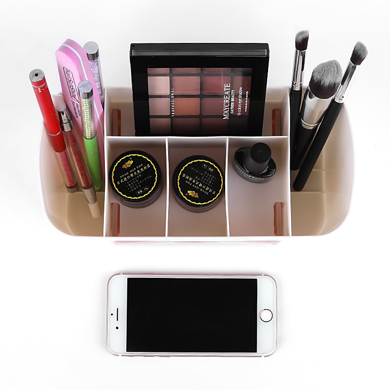 Caixa organizadora de maquiagem, grande capacidade de armazenamento de cosméticos, caixa de maquiagem, organizador de gaveta, recipiente de casa, telefone móvel, artigos diversos