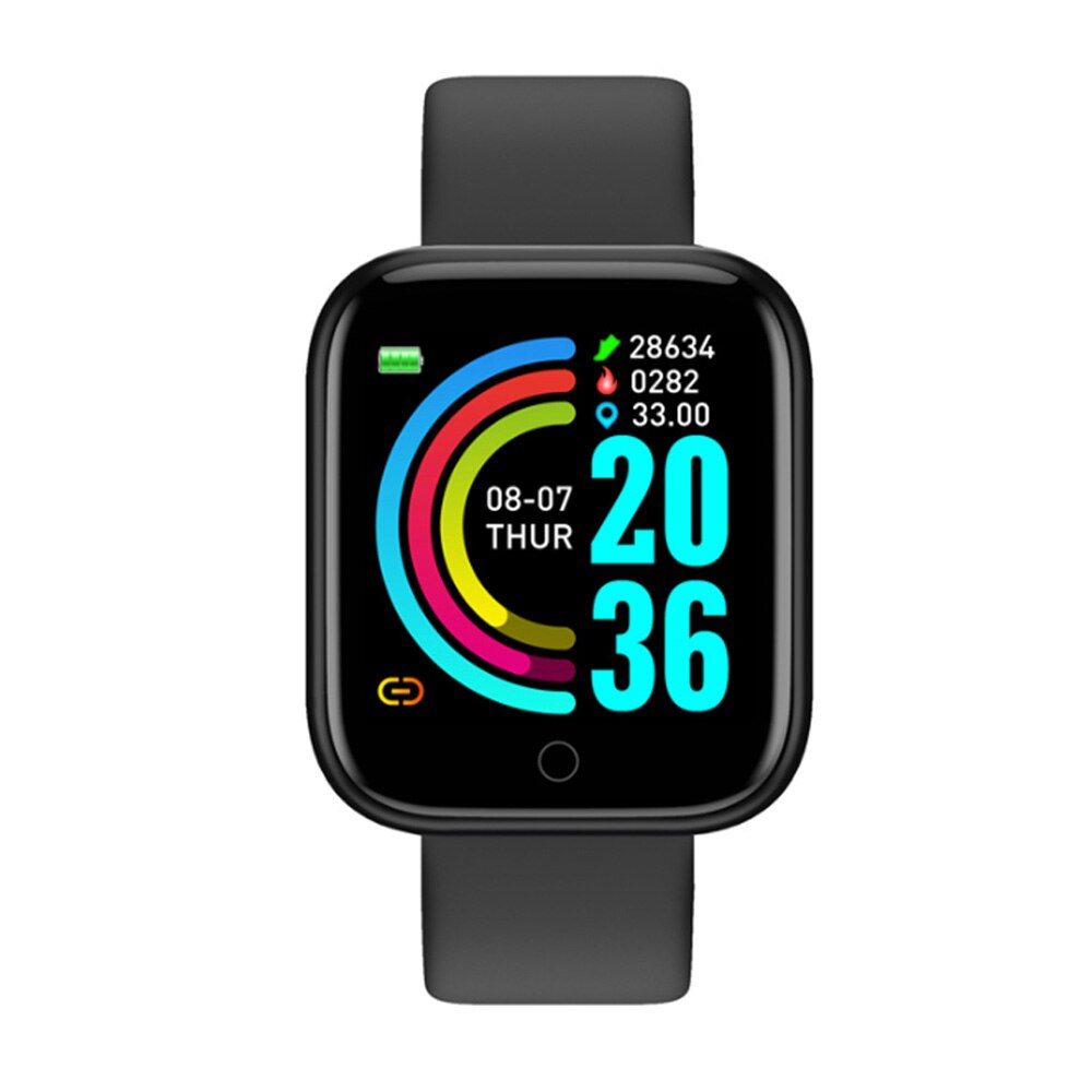 Y68 accorto braccialetto D20 fitness inseguitore Smartband cardiofrequenzimetro pressione sanguigna Bluetooth Smartwatch per IOS androide: nero