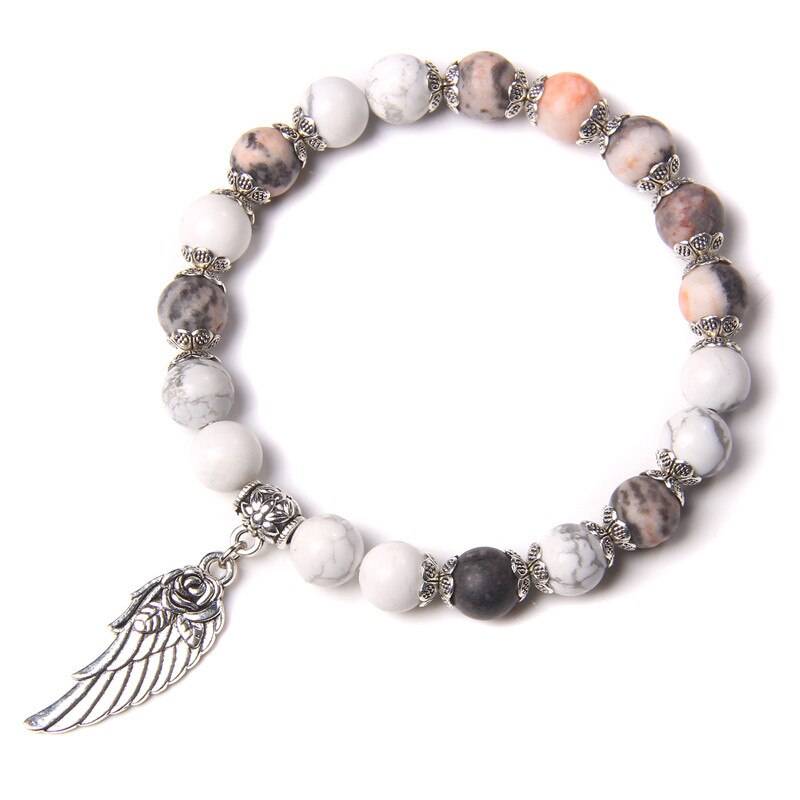 Engel FlüGel strecken Stein Armbinde Wertschätzung Gutherzig Danke Freundschaft Korn Armbinde FlüGel Charme Anti-silvertone Überzug