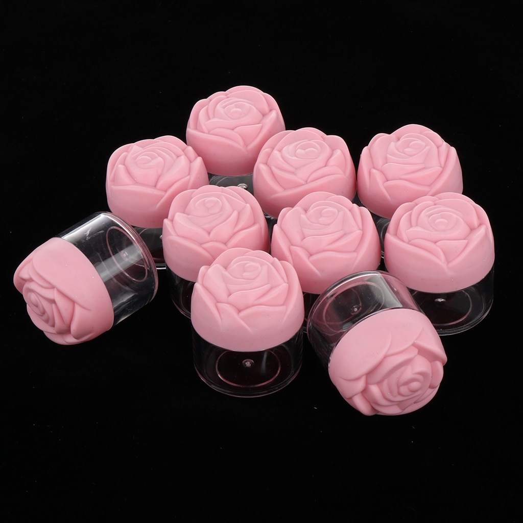 Set Van 10 Stuks Clear Lege Plastic Pot Potten, Cosmetische Containers Met Roze Schroef Deksels, 20 G/stks