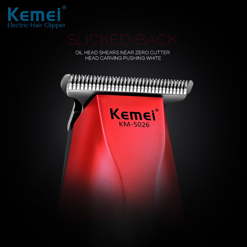 Salon Clipper Kemel-5026 0mm Baldheaded Trimer Kamei 0 mm Bald Head Kliper 0.1mm T Shape Zero Gap Blade Kmei Cut