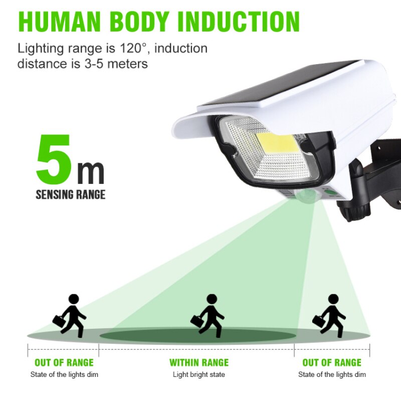 Solaire LampsMotion Capteur Factice de Sécurité Caméra Sans Fil À Distance Lumière D'inondation Extérieure Lumière Solaire LED Étanche Lampe MURALE