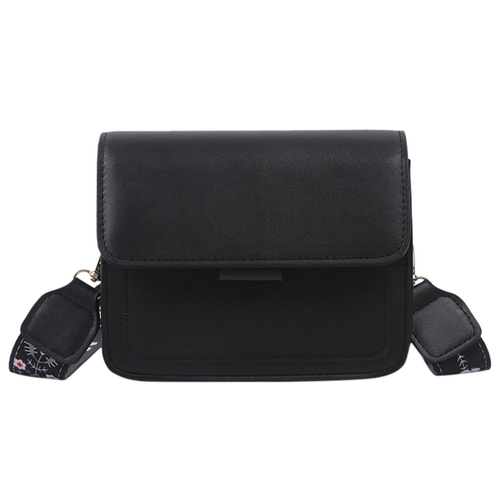 Mini Portable Single shoulder Bag Women's Large Capacity Leather Shoulder Messenger Bag Lady Small Flap criss-cross Bag: Black