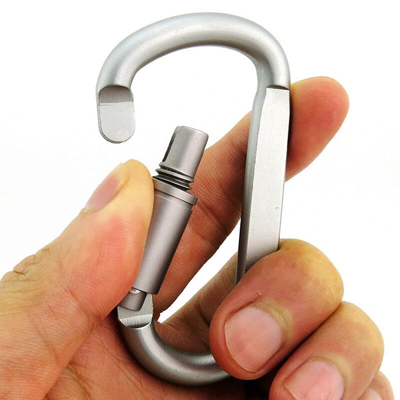 4- kleurige karabijnhaak voor het vergrendelen van sleutelhangers, sterke aluminium d-ringvormige sleutelhanger voor buiten kamperen en backpacken, sleutelhangerclip