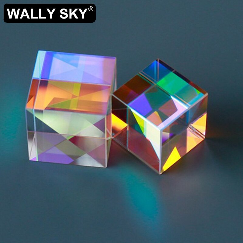 Optical Prism X-Cube Physics Teaching Glass Tools RGB Combiner Splitter Cross Dichroic Prism Photograph Research Educational Gif