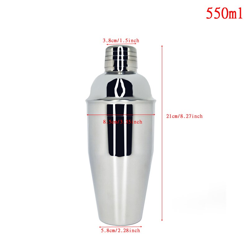 Scale Glass Cocktail Shaker Wine Mixer Shaker Bottle Fruit Juice Snow Double Cup Bar Martini Bartender Tool 400ML/14OZ: Shaker 550ML