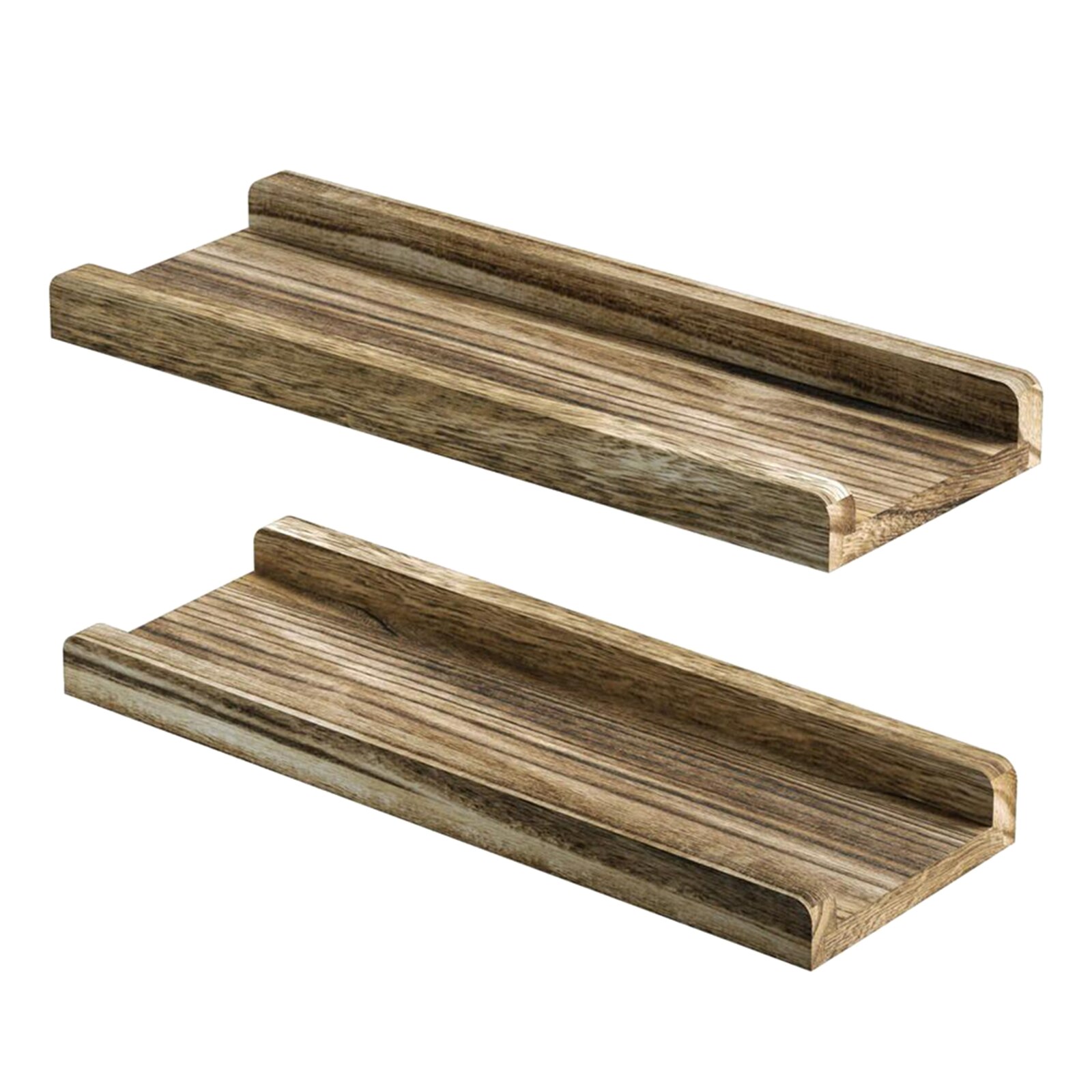 2x Floating Shelves for Wall Mounted,Modern Rustic All Wood Wall Shelves for Bedroom, Bathroom, Family Room, Kitchen