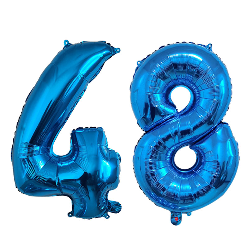 32 pulgadas 1 Uds globo de aluminio número 0 1 2 3 4 5 6 7 8 9 niños niñas de cumpleaños globos azul profundo suministro de: Medio marrón