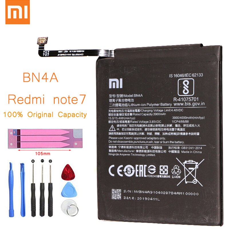 Bn3a bn4a bp40 bp41 original xiaomi redmi k20 pro/mi9t pro bateria de substituição para xiomi hongmi go k20 mi9t nota 7 baterias: BN4A Redmi Note 7