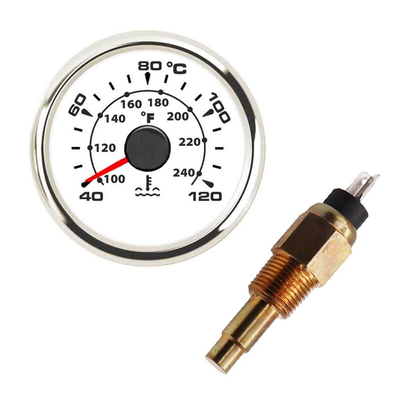 Automotive Water Temp Meter 40 ~ 120 Celsius 7 Kleur Temperatuur Indicator Voor Auto Auto Motorfiets Thermometer Met Sensor: WS