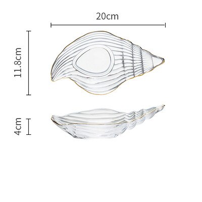Nordisk ocean stil små glasplader og skåle phnom penhdessert frugtplade smykker opbevaringsbakke dekorative pynt: Conch skål