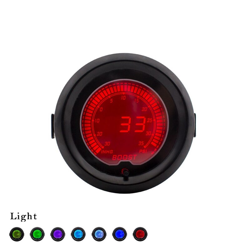 Car Turbo Boost Gauge 7 Color Led Mechanical Turbo Boost Psi Pressure Vacuum Gauge Meter 12V