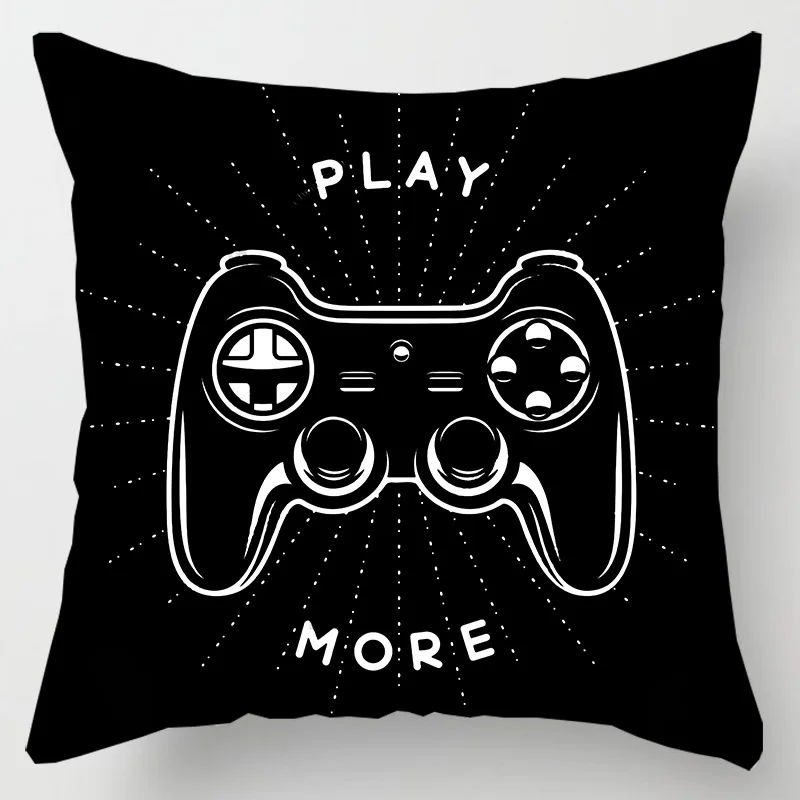 Taie d'oreiller carrée Style ventilateur de jeu TV, décoration d'intérieur, housse de coussin, Anime, , poignée de Gamer imprimée, 45x45, pour enfants: 470*1200mm / YELLOW