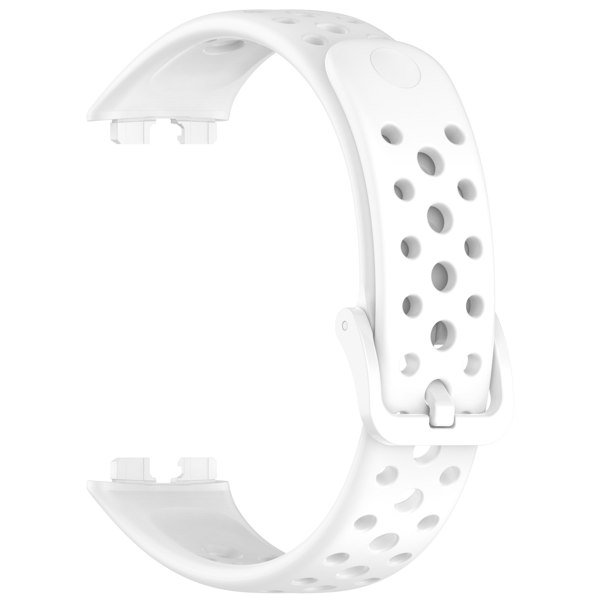 Bracelet de montre de sport respirant en Silicone pour Bracelet de remplacement Huawei Band 9/8: Argent blanc