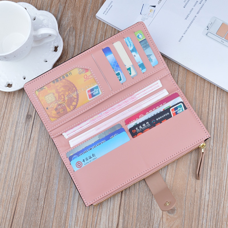 Women Long wallet Clutch Buckle printing Woman's Large Capacity Wallets Female Purse Lady Purses Phone Pocket Card Holder 515