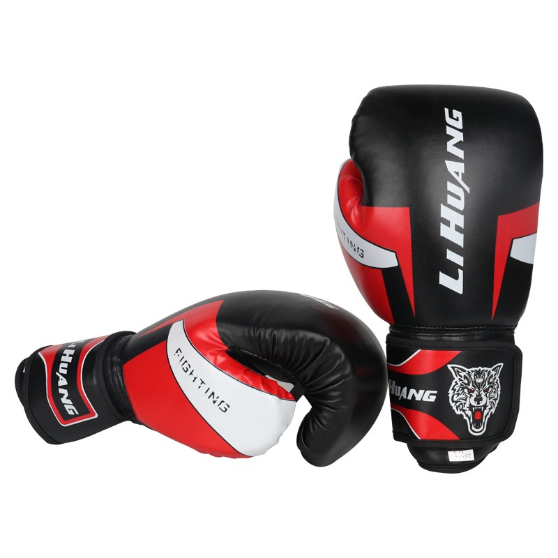 Guantes De Kick Boxing para hombres y mujeres PU Karate Muay Thai Guantes De Boxeo lucha libre MMA Sanda entrenamiento adultos niños equipo: Caqui oscuro / 9 pulgadas