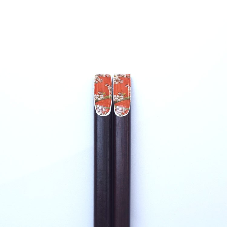 Vacclo 1 Pair Wood Sharp Chopsticks Nail Household Beautiful Sakura Rice Tableware Kitchen Restaurant Hotel Accessories: T13