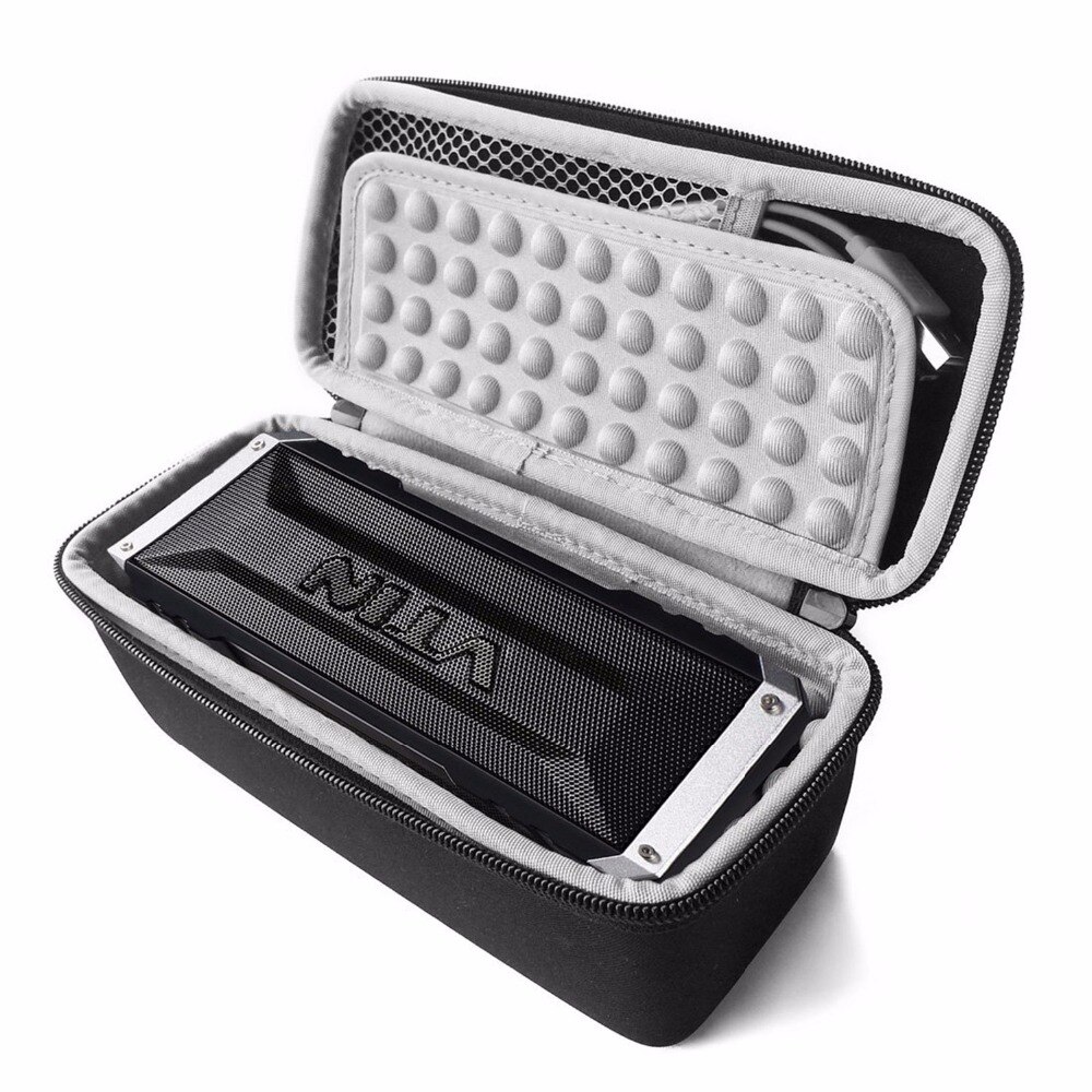 PU Carry Reizen Rits Beschermende EVA Storage Hard Case Box Bag voor Vtin 20 Watt Waterdichte Bluetooth Speaker (zwart + Grijs)