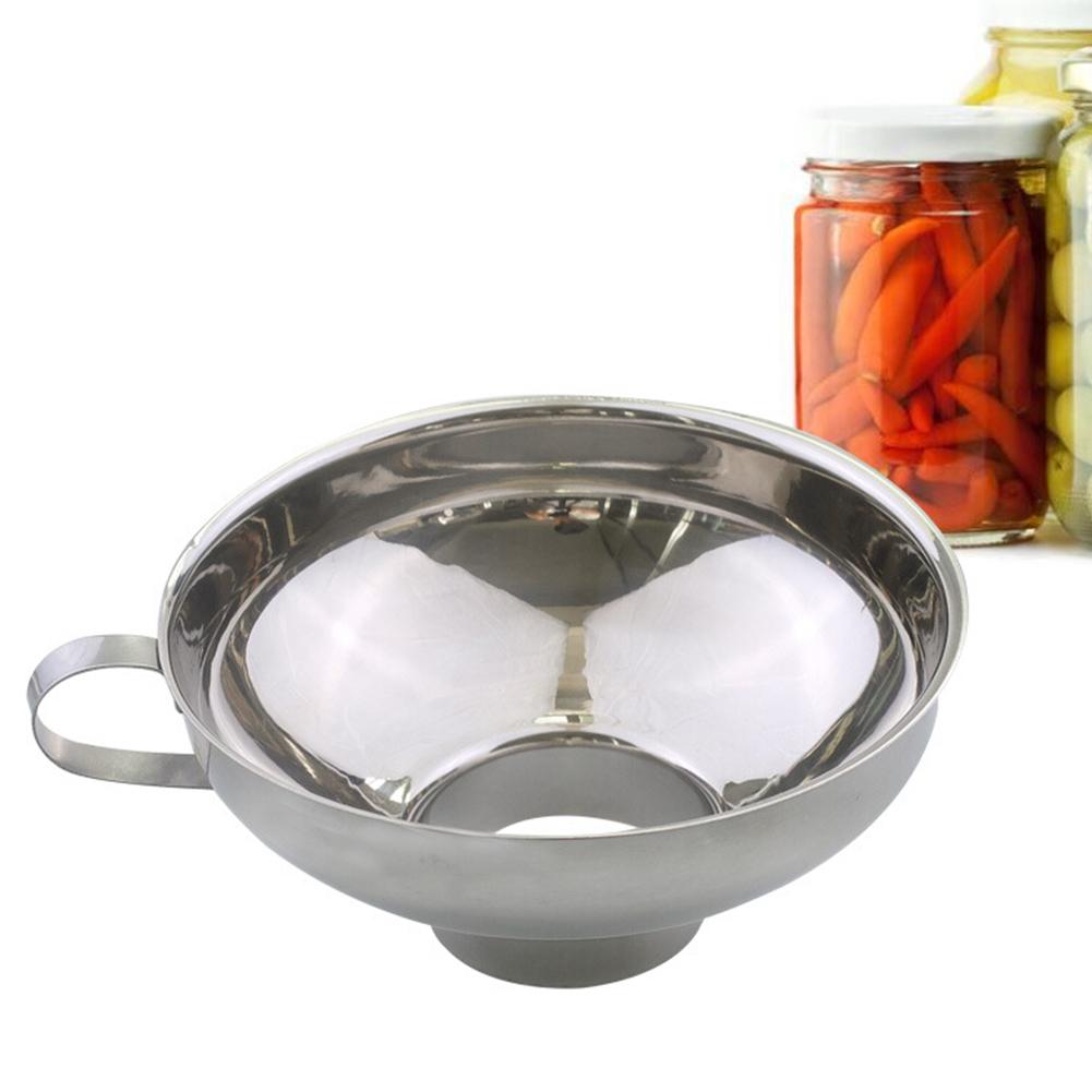 Jarra de boca ancha de acero inoxidable, embudo de botella, taza, aceite, granos de vino, tolva, herramienta de apertura de vástago ancho, permite alimentos grandes