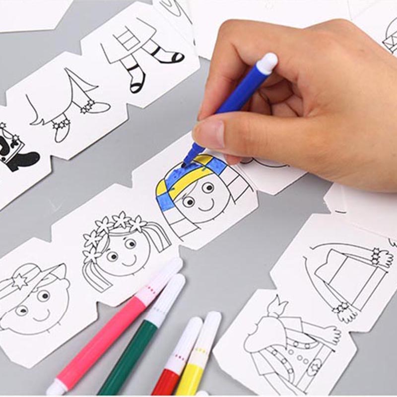 freundlicher DIY Drehbare Handgemachte Spielzeug Kleidung Malerei Kleid hoch freundlicher Kunst Handwerk Farbe Füllung Zeichnung Spielzeug Kindergarten Liefert