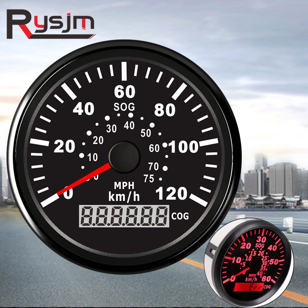 85mm Car Motor GPS Speedometer Waterproof Digital speed meter COG SOG Gauge 120 Km/h 75MPH instrument panel motorcycle