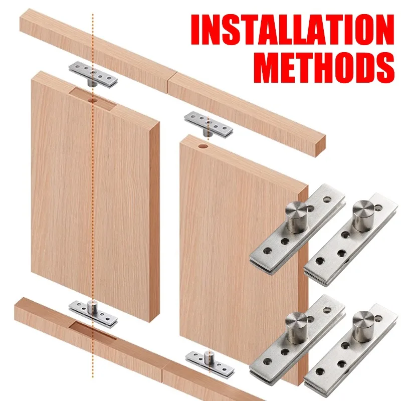 5/1 PC Rvs Pivot Scharnieren 360 Graden Roterende Scharnier Sluiting Garderobe Kastdeur Verborgen Scharnieren Meubelbeslag