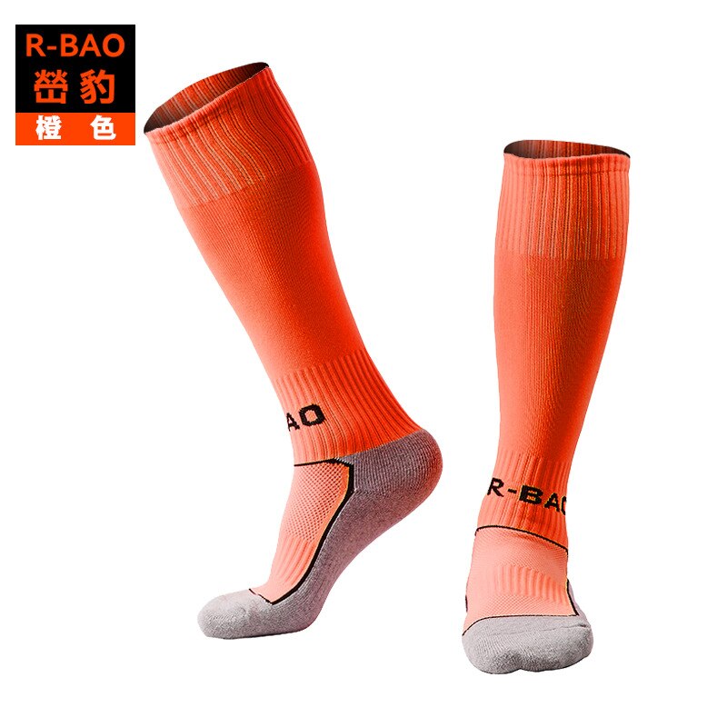 1pair Youth Child 35cm High Tube Socks Athletic Football Bassball Size UK 33-38 Socks Leg Protect Knee-High Socks: Orange