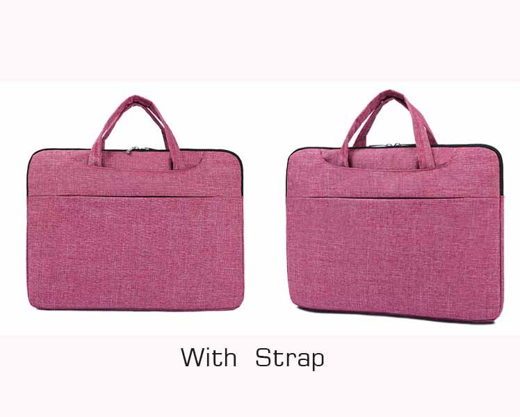 Crossten 15.6 inch Laptop Briefcase Men Women Waterproof Handbag Large Capacity Portable Thin Super slender Messenger bag: C Pink