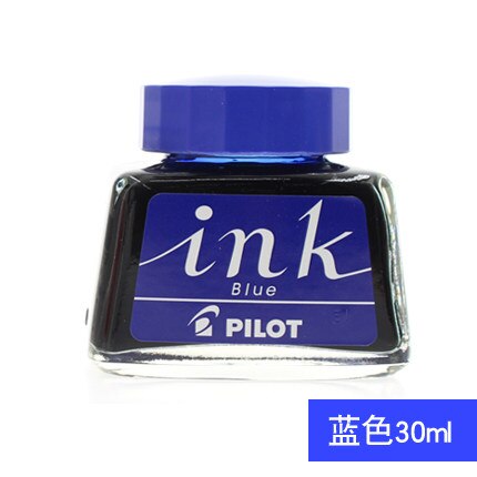 Japan Pilot Non-carbon ink Pens INK-30 Quick-drying dyes Pure color 88G Chaisery Smiley pens available ink 30ml for students: blue