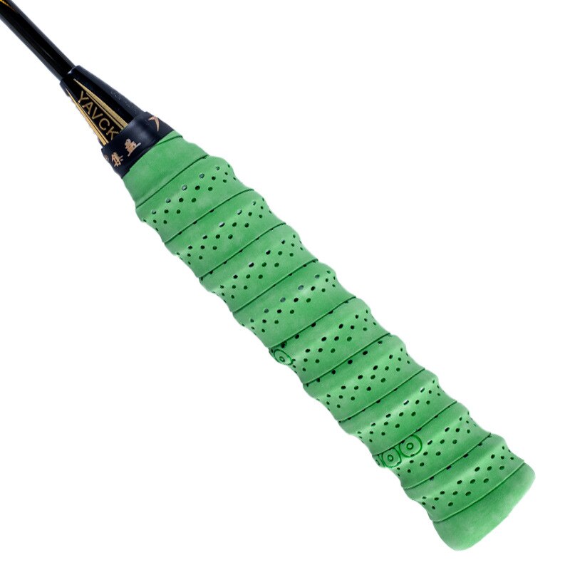 Jump Rope Fishing Rod Handle Tapes Punched Knitting Grip Tape Badminton Racket Grip Tape Sweat Absorbing Bandage Cloth Racket Ba: Pu 101 Green