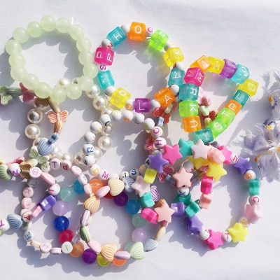 Korean Color Children's Bracelet Acrylic Girls Bead Bracelet Children's Jewelry