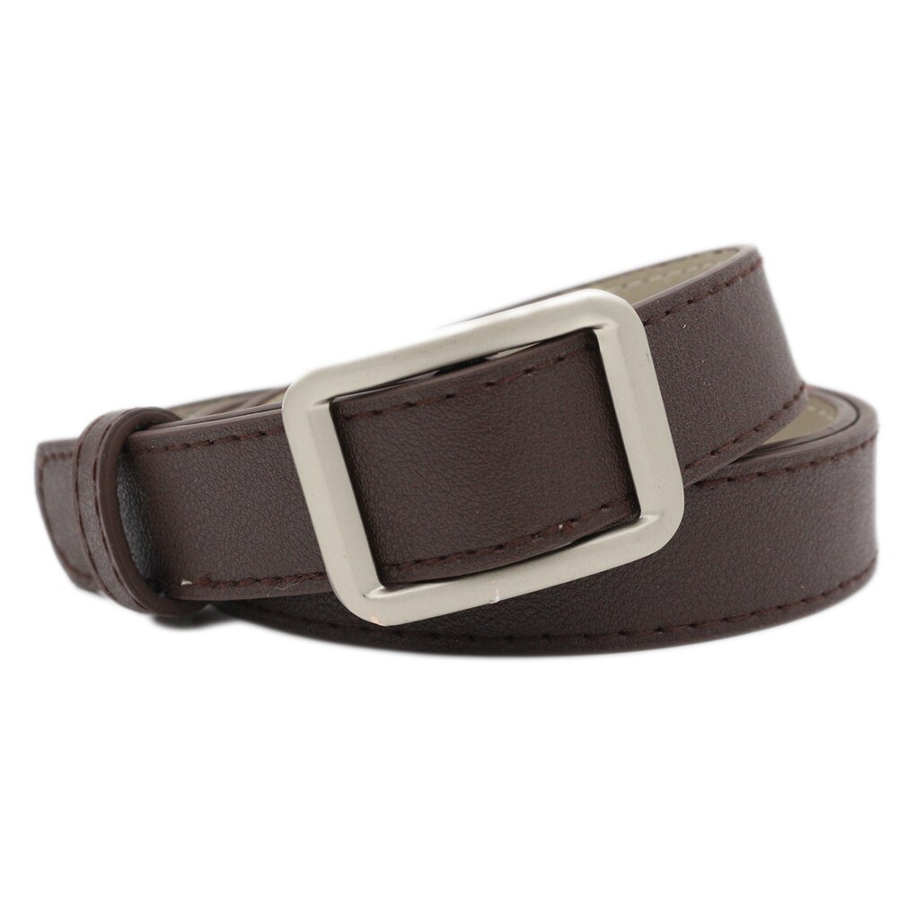 Cinturón de imitación de aleación y cuero para mujer, cinturón con hebilla de doble círculo, botón, vaqueros de ocio, cinturón de para vestido: 08