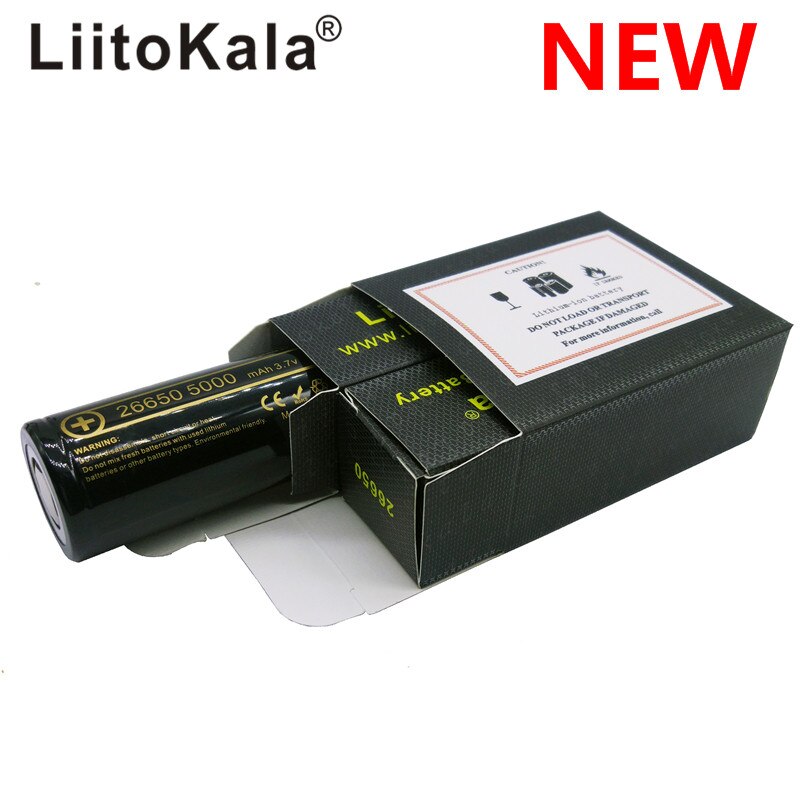 HK LiitoKala lii-50A 26650 5000 mah lithium batterij 3.7 V 5000 mAh 26650 oplaadbare batterij 26650-50A geschikt voor flashligh