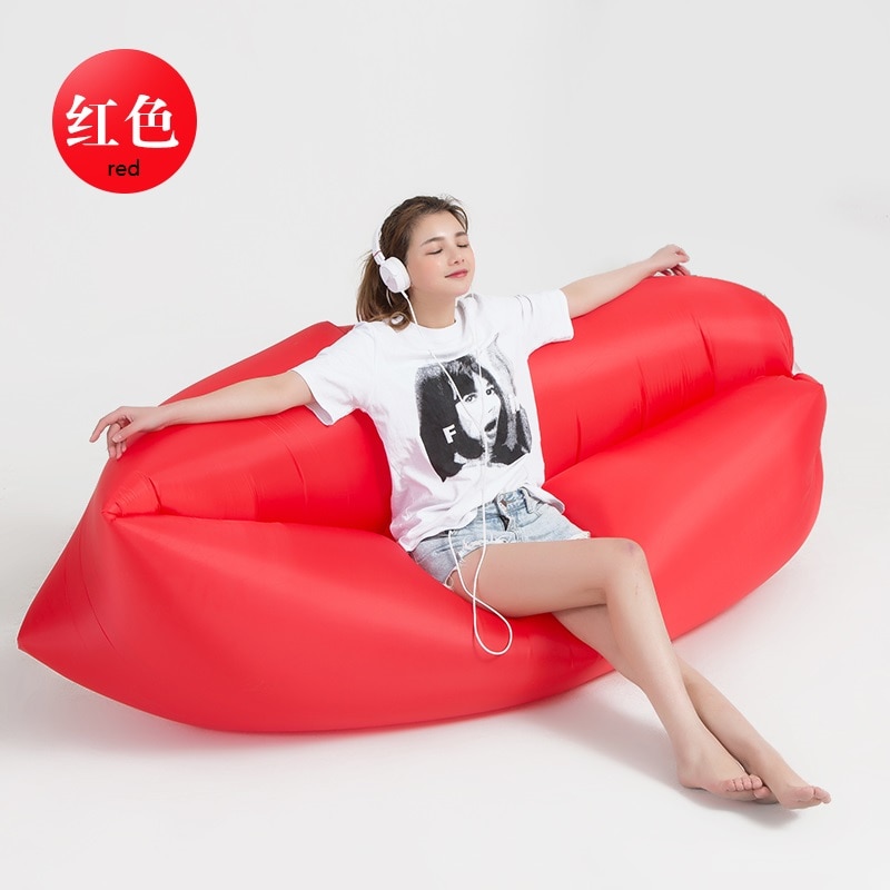 Inflatable Lazy Couch Outdoor Folding Air Sofa Bed Portable Beach Lounge Outside Garden Furniture Camping Sleeping Bags