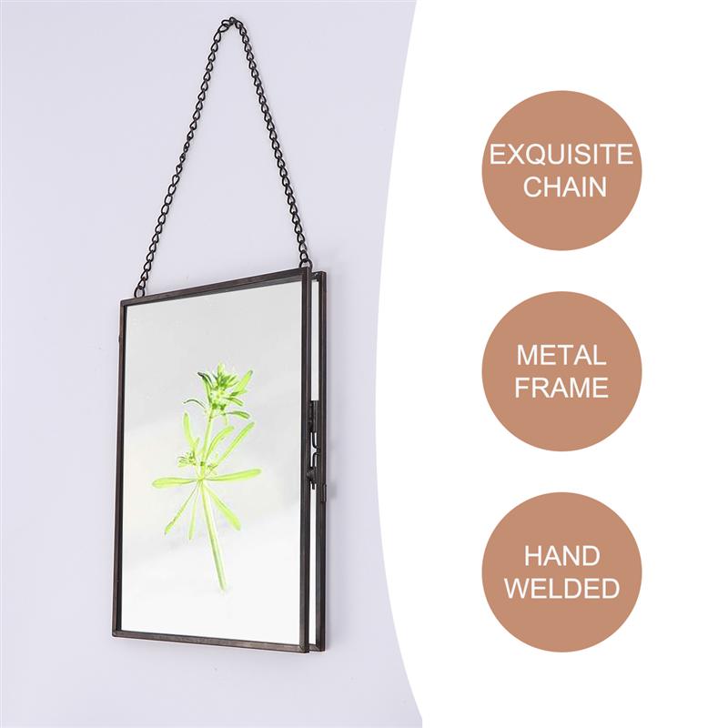 Clip para foto de Prame de cristal colgante, marcos de fotografía decorativos, soporte para espécimen, Marcos colgantes para fotos, marcos de decoración de pared