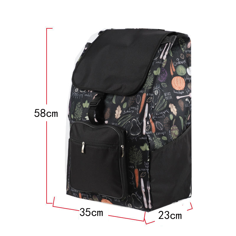 Storage Bags for Trolley Shopping Cart Woman Market Purchase Basket Trailer Portable Cart Large Luggage Bags Foldable Handbag: Chocolate
