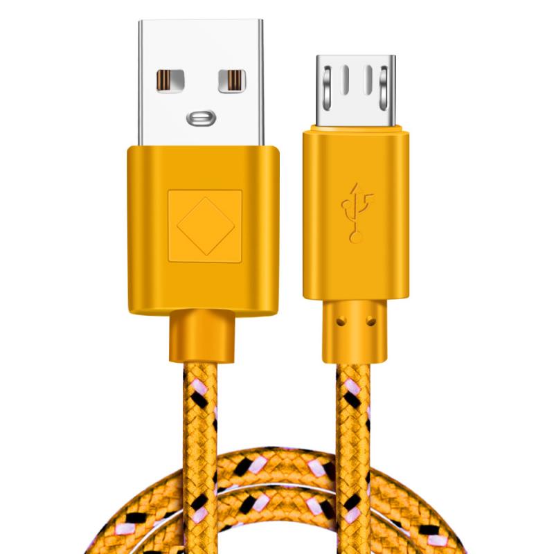 1m 2m USB pleciony kabel nylonowy Micro USB szybkie ładowanie telefon komórkowy ładowarka Sync przewód danych dla Huawei Xiaomi Redmi Android kabel: yellow / 2 m