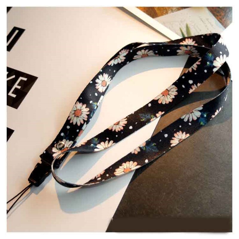 Cordón de flores, correa de cuello para llaves, tarjeta de identificación, correas de teléfono móvil para Huawei sujección de insignia y USB, cordón de cuerda para colgar DIY