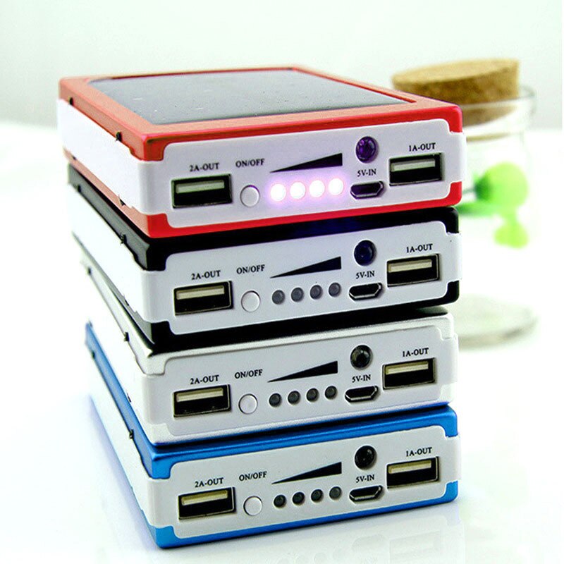 Banco de energía Solar móvil con USB Dual, caja de carga de batería portátil con anidación, cargador de luz para acampada, cargador de batería para teléfono móvil