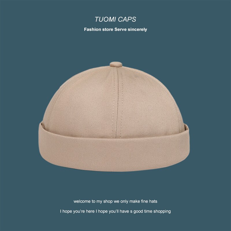 nuevos hombres y mujeres melón de cuero Sombrero estilo boina de lana Yuppie casero Beanie calle tendencia Hip-hop sombrero amantes melón redondo sombrero: A-01