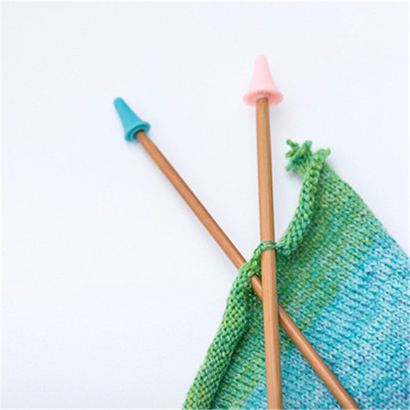 1/10 Pcs Rubber Cone Shape Knit Knitting Needles Cap Tips Point Protectors for Knitting Craft Sewing Accessories