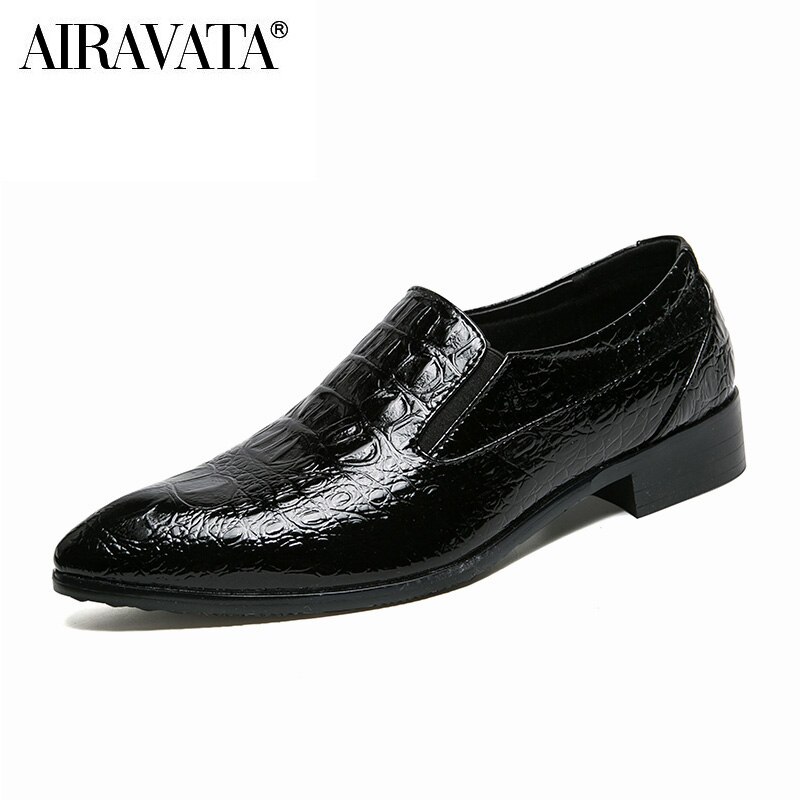 Men's Leather Shoes Man Pointed Toe Formal Wedding Shoes Male Flats Dress Shoes
