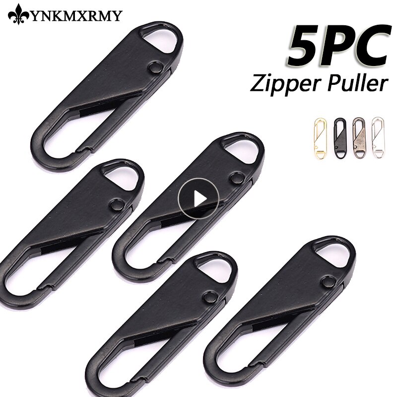 5pcs Metal Zipper Puller Repair Kits Zippers Zippers Pendant Puller Zipper Head For Zipper Slider DIY Sewing Craft Sewing Kits