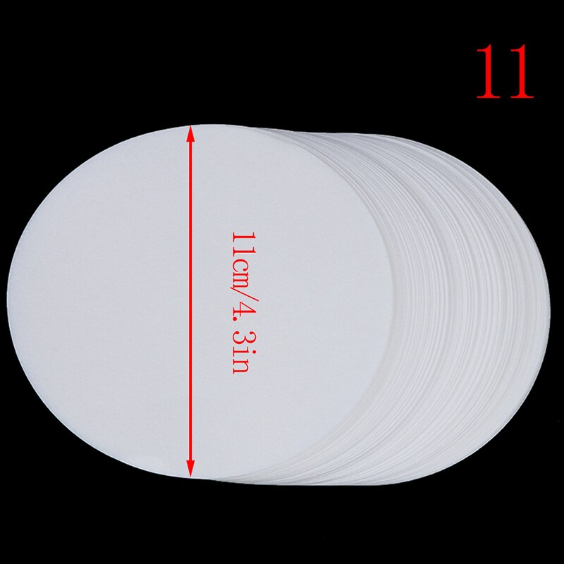 Papel de filtro de laboratorio papel de filtro Circular de papel de filtro de velocidad cualitativa media, suministros escolares, 100 Uds., 7/9/11/12.5cm: Transparente