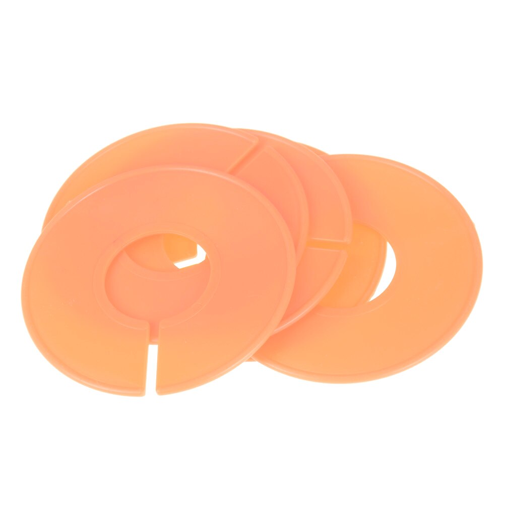 5 stk / parti plastik tøj runde rack ring størrelsesdelere passer rundt eller firkantet rør: Orange