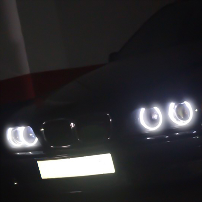 2Pcs LED Angel Eyes Marker Lights Bulbs For E39 E53 E60 E61 E63 E64 E65 E66 E87 525i 530i xi 545i M5 Error Free 2*5W: white