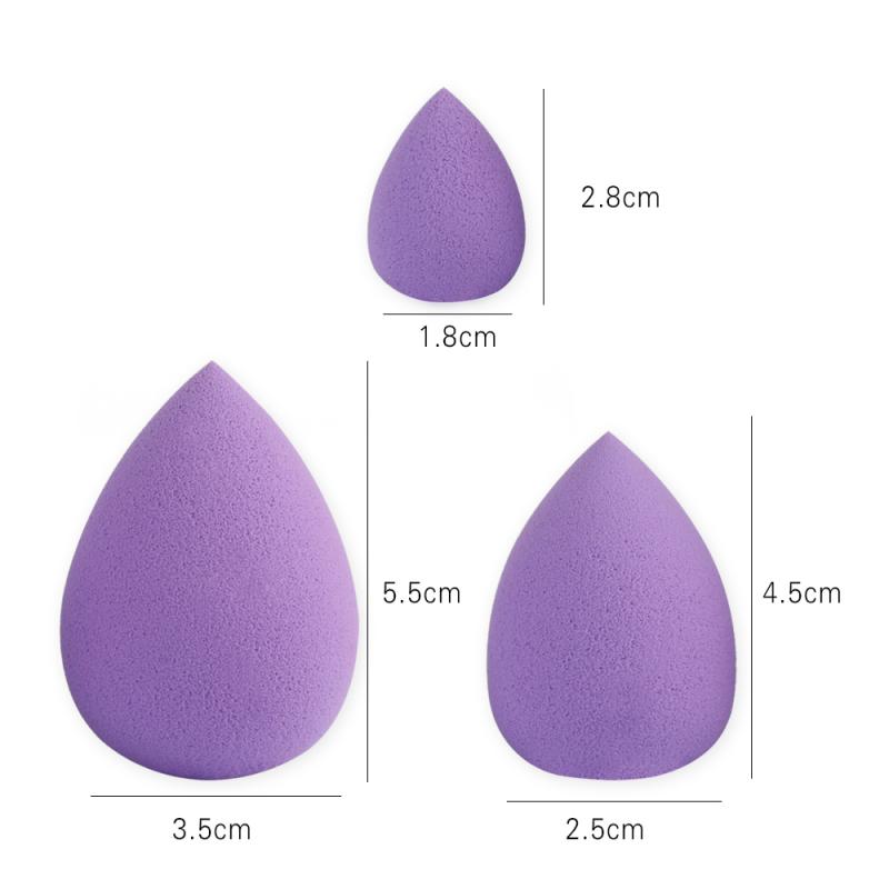3 unids/set esponja para base forma de lágrima de maquillaje esponja usar para aplicar todo tipo de maquillaje