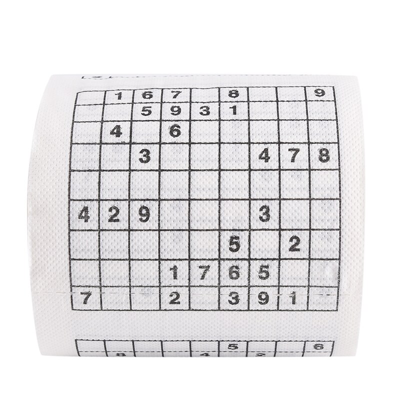 Trasporto libero 1 Rotolo di 2 Plys Numero di Sudoku Stampato WC Bagno Divertente Tessuto Di Carta Igienica Bagno Forniture frastagliare Regalo