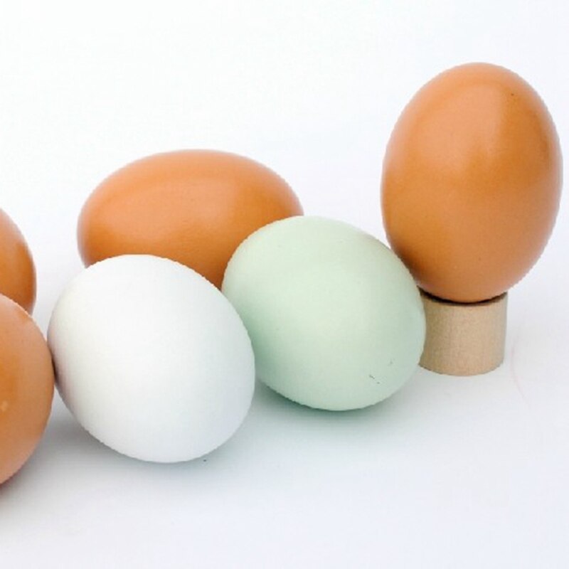 10 Stuks Houten Eieren Creatieve Diy Handgemaakte Materialen Graffiti Speelgoed Keuken Kinderen Speelgoed Simulatie Paaseieren Na Reiniging
