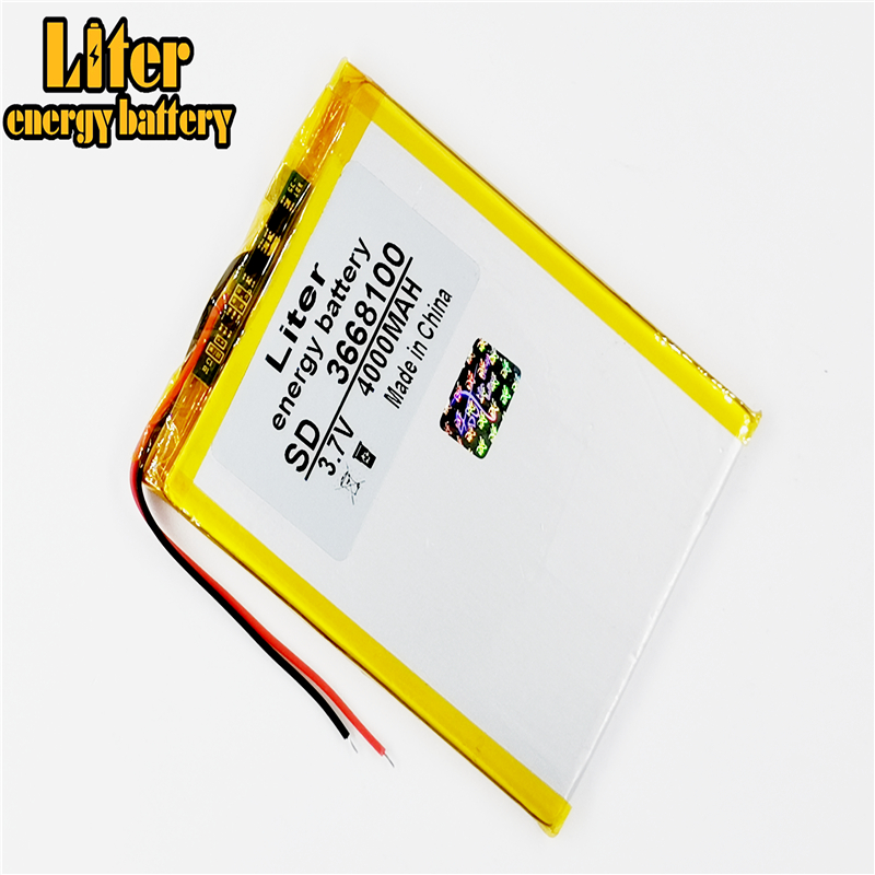 Batería Universal de iones de litio de 3,7 V, 4000mAh, 3668100, para tablet pc, 7 pulgadas, 8 pulgadas, 9 pulgadas, Mp3, MP4, MP5, GPS, DVD, e-book